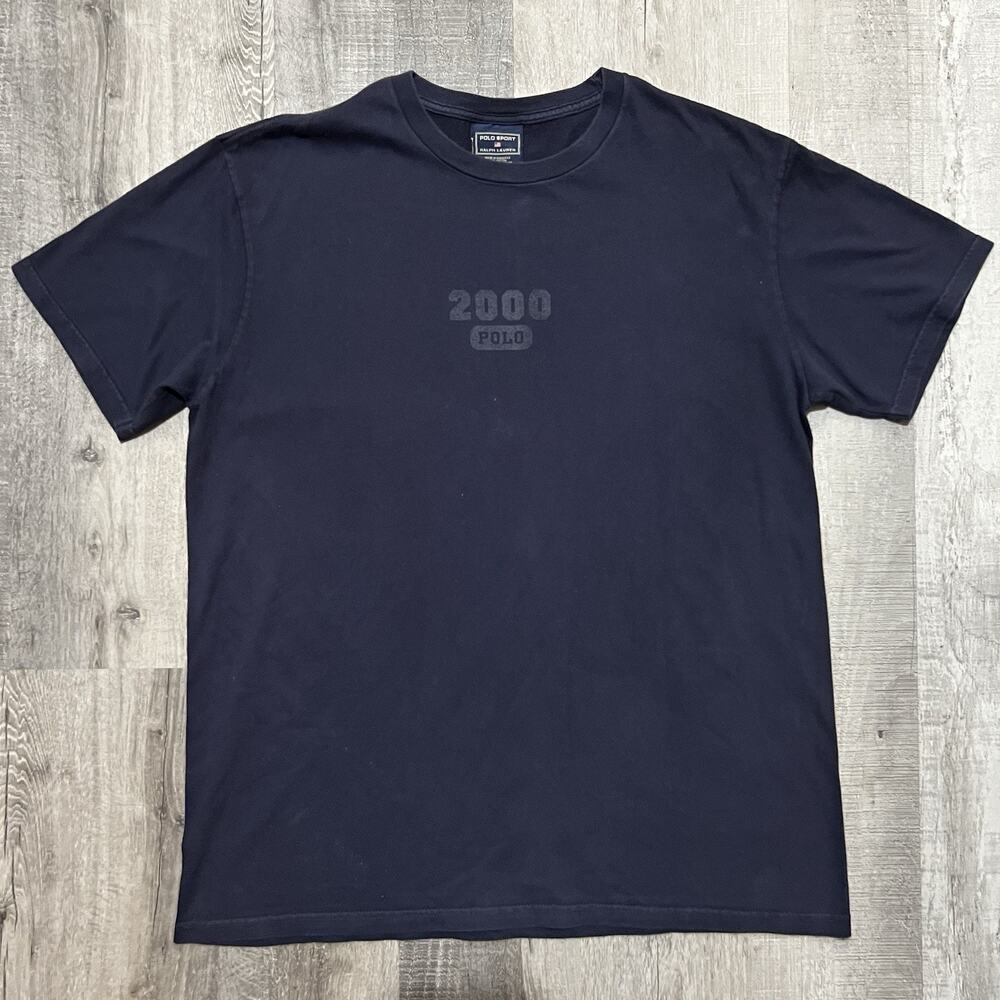 Vintage Polo Sport Ralph Lauren 2000 Navy Blue Short Sleeve Y2K Casual T Shirt L